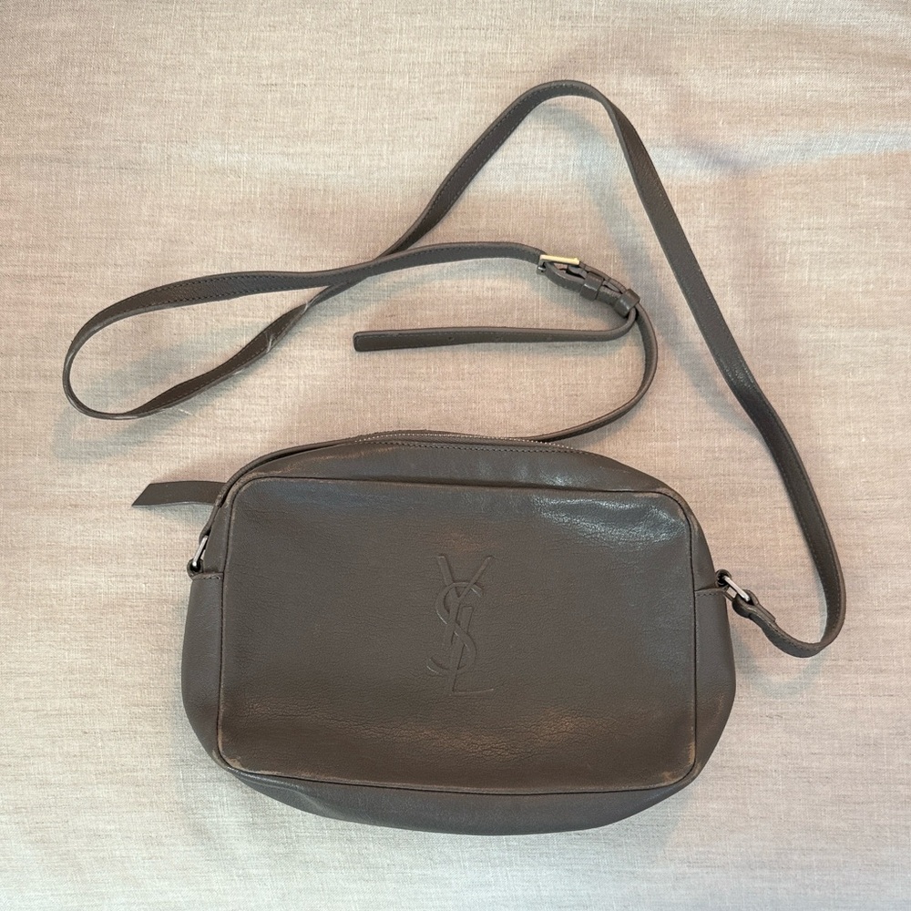 Yves Saint Laurent Gray Leather Crossbody Bag - Picture 2 of 10